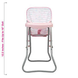 Adora Baby Doll Accessories Pink High Chair, Can Fit Up to 16 inch Dolls, 20.5 inches in Height, Baby Pink and Grey Print