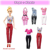 zheyistep Doll Clothes for 11.5 Inch Girl Doll 20 Pcs Casual Wear Clothes and Doll Accessories with 10 Pairs Shoes +10 Fashion Doll Dresses (Pack c)