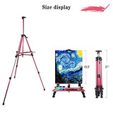 Coestai 60" Painting Easel Stand, 21"to 60"Adjustable Easel for Painting Canvases Aluminum Art Easel with Paintbrush Tray Display Stand (Rose)…