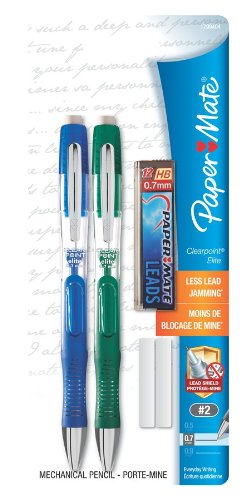 Paper Mate 1799404  Clearpoint Elite 0.7mm Mechanical Pencil Starter Set, 2 Mechanical Pencils