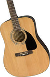 Fender FA-115 Dreadnought Acoustic Guitar - Natural Bundle with Gig Bag, Tuner, Strings, Strap, Picks, and Austin Bazaar Instructional DVD