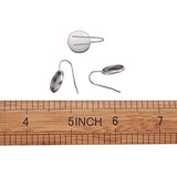 Pandahall 50pcs Stainless Steel Earring Hooks S Shape Ear Wire with Cabochon Setting Bezel Blank