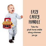 Plush Creations Plush Horse Toys for Kids. Playset Includes Stable Carrier with 4 Cuddly Interactive Talking and Neighing Plush Toy Horses. Best Gift for Girls Or Boys Toddlers and Babies.