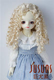 JD073 Long Mid Parting Curly BJD Doll Wigs Synthetic Mohair Doll Accessories (Blond, 8-9inch)