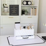 BLU MONACO White Wooden Pen Organizer - Pencil Organizer