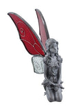 Things2die4 Pewter Collectible Figurines Pewter Kneeling Fairy With Red And Clear Wings 9.5 X 6.5 X