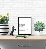 Hangry Definition Wall Art Print Typography - 8x10 Unframed Photo - Makes a Great Gift for Kitchens - Funny Home Decor