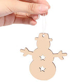 click-me 20Pcs Christmas Wooden Snowman Ornaments Hanging Cutouts Unfinished Wood Slice for Kids