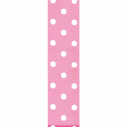 Offray Grosgrain Polka Dot Craft Ribbon, 1 1/2-Inch x 9-Feet, Pink