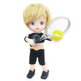 EVA BJD 1/8 Mini BJD Doll Cute 15cm 5.9" Sport Jointed Dolls ABS + Clothes + Accessories Toy Gift (Tennis boy)