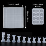 EPODA Chess Board Resin Mold, Chess Piece Molds for Epoxy Resin, 3D Chess Crystal Epoxy Casting Molds for DIY Art Crafts Making