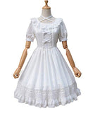 Smiling Angel Girls White Sweet Lolita Dress Princess Court Skirts Cosplay Costumes,Large