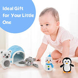 Talking Stuffed Animals Toys Set for Kids with Plush Igloo, Including Polar Bear, Penguin, Seal, Snowman, Ideal Gift for Boys Girls Toddlers