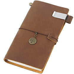 Moterm Travelers Notebook - 8.6'' x 4.9'' Retro Handmade Leather Travel Journal (Standard Sizes, Brown)