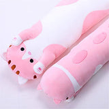 shangman Lovely Plush Cat Doll Cute Cartoon Soft Stuffed Kitten Pillow Long Throw Sleeping Pillow Doll Toy Gift for Kids Girlfriend Multiple Size (Pink,50cm/19.6in)