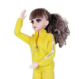 EVA BJD 1/3 SD Doll 22 inch Ball Jointed Dolls with Sportswear Hair Shoes and Makeup Yellow Fitness Girl Doll