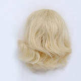 MEShape High Temperature Silk Wig Golden Curls Hair for 1/8 Bjd Sd Doll, Suitable for Head Circumference 14-14.5cm/5.5-5.7in