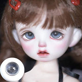 HMANE BJD Dolls Eyes, 16mm Glass Eyeball for BJD Dolls - Dark Black (No Doll)