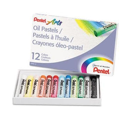 Pentel Oil Pastel Set With Carrying Case,12-Color Set, Assorted, 12/Set, Case of 2 Sets