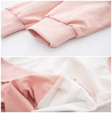 Bunny Hoodie Kawaii Print Loose Casual Pullover Hoodie Tops (Pink, L)