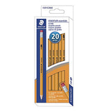 Staedtler Essentials Pre-Sharpened HB #2 Yellow Wood Graphite Pencils, with latex-free pink eraser, Box Set of 20, 13251C20A6
