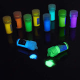 10 Color Glow In The Dark Pigment Powder with UV Lamp - Epoxy Resin Luminous Powder for Slime Kit,Skin Safe Long Lasting Self Glowing Dye for DIY Nail Art,Acrylic Paint,Fine Art, 0.7oz Each(Total 7oz)