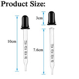 Glass Dropper Calibrated 1ml Essential Oils Pipette Dropper with Black Rubber Head, Straight-Tip Calibrated Glass Medicine Dropper Glass Dropper Medicine Laboratory Dropper 10 Pack