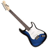 RockJam Electric Guitar Superkit with 10-watt Amp, Gig Bag, Picks & Online Lessons 6 String Pack, Right, Blueburst, Full (RJEG03-SK-BB)