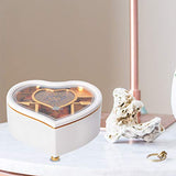 White Valentine Heart Shape Music Trinket Jewelry Organizer Box Storage with Removable Magnetic Ballerina Dancer