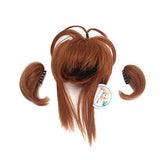 14-15cm Inch BJD SD Doll Wig 1/3 bjd Doll Wig Heat Resistant Fiber Short Brownish Red Curly Doll Hair SD BJD Doll Wig