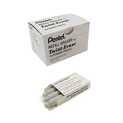 Pentel Refill Erasers for Pentel Twist-Erase Series Pencils - Pack of 36 (E10)
