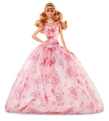 Barbie Collector: Birthday Wishes Doll with Blonde Hair, 11.5-Inch, Wearing Floral Gown, with Doll Stand and Certificate of Authenticity, Makes A Great Gift for 6 Year Olds and Up