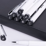 Precision Micro-Line Pens, 9 Size Black Micro-Pen Fineliner Ink Pens, Waterproof Archival Ink Multiliner Pens for Artist Illustration, Calligraphy, Sketching, Anime, Technical Drawing