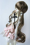 JD337 7-8inch 18-20CM Pony Braids BJD Doll Wigs 1/4 MSD Synthetic Mohair Doll Accessories 5 Colors Available (L.t Brown)