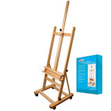 US Art Supply 70 to 96 inch Tall Adjustable Classic Hand-Finished Wood Studio Adjustable H-Frame