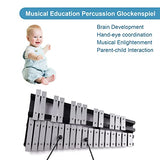 Btuty Foldable 30 Note Glockenspiel Xylophone Wooden Frame Aluminum Bars Educational Percussion Musical Instrument Gift