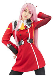 C-ZOFEK Zero Two Cosplay Japanese Uniform Red Costume (Medium, Red)