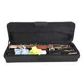 Antique Red Copper B Flat Saxophone Kit, Professional Soprano Straight Sax Musical Instrument with Carrying Bag
