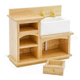 Odoria 1:12 Miniature Wooden Washbasin Cabinet Dollhouse Furniture Accessories