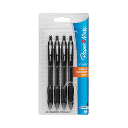Paper Mate 89471 Profile Retractable Ballpoint Pen, Bold Point, Translucent Barrel, Black Ink, 4