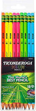 Ticonderoga Neon Pencils, #2 Pre-Sharpened Wood Pencils with Erasers, 18-Count, 13018