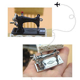 1/12 Alloy Sewing Machine Kit Model Miniature Doll House Furniture Accessories,Perfect DIY Dollhouse Toy Gift Set Black