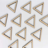 ALL SIZES BULK (12pc to 100pc) Unfinished Wood Wooden Triangle Frame Laser Cutout Dangle Earring Jewelry Blanks Charms Ornaments Shape Crafts Made in Texas