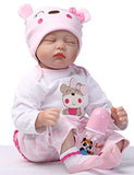 Pinky 22inch 55cm Lifelike Reborn Baby Girl Doll Soft Silicone Sleeping Baby Realistic Looking Newborn Doll Toddler Kid Birthday and Xmas Gift