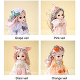 Bjd Dolls,Mini Doll for Dollhouse,1/12 Dollhouse Dolls,6.7 Inch Bjd for Girls,Smart Tiny Doll,Cute Baby Girl Doll with Yarn Skirt for Kids,S2