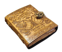 Vintage Leather Journal Ouija Book of Shadows - Genuine Leather - 200 Handmade Deckle Edge Pages