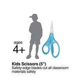 Fiskars 5 Inch Pointed-tip Kids Scissors with 4-Cup Carrying Caddy, Class Pack of 24 Pairs, Assorted