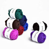 TYH Supplies 8-Pack 22 Yard Acrylic Yarn Dark Colors Skeins - Perfect for Knitting and Crochet