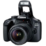 Canon EOS 4000D DSLR Camera with 18-55mm f/3.5-5.6 Zoom Lens + 32GB Card, Tripod, Case, and More (18pc Bundle)