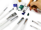 Adi's Art Pro Paint Brushes Set for Acrylic Oil Watercolor, Artist Face and Body Professional